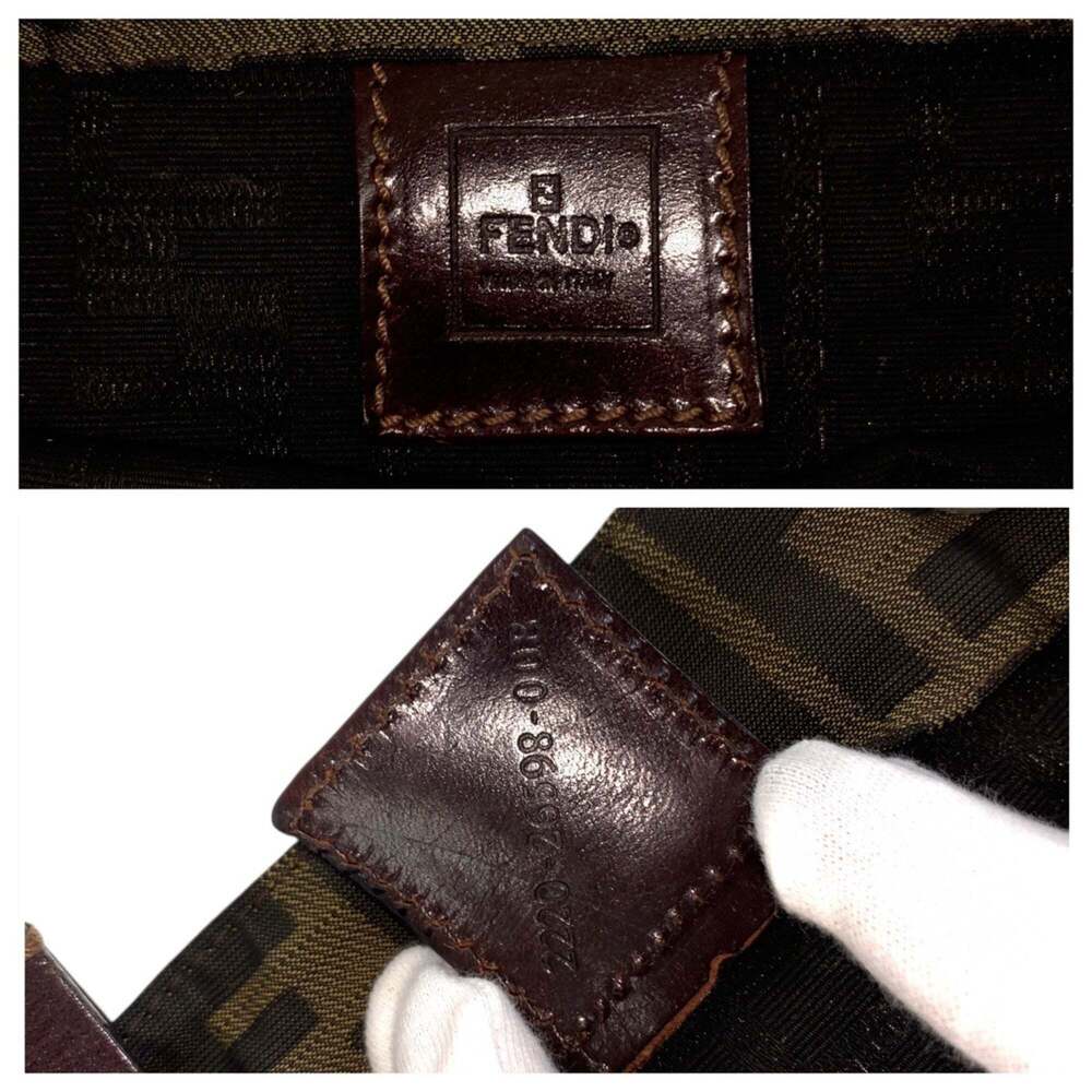 FENDI Zucca handbag in brown canvas and leather with silver hardware, model 2... - Picture 6 of 10